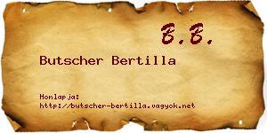 Butscher Bertilla névjegykártya